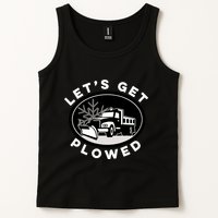 Funny Snow Plow Let's Get Plowed Drinking Snow Day Tank Top