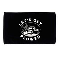 Funny Snow Plow Let's Get Plowed Drinking Snow Day Microfiber Hand Towel