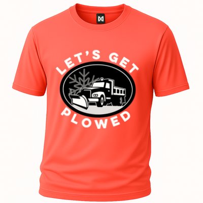 Funny Snow Plow Let's Get Plowed Drinking Snow Day Performance Shirt