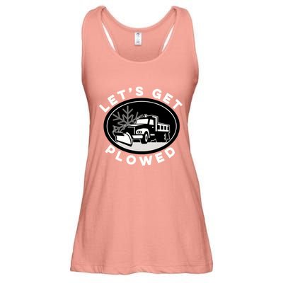 Funny Snow Plow Let's Get Plowed Drinking Snow Day Ladies Essential Flowy Tank