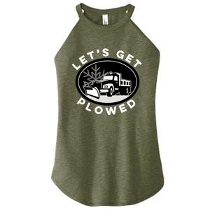 Funny Snow Plow Let's Get Plowed Drinking Snow Day Women's Perfect Tri Rocker Tank