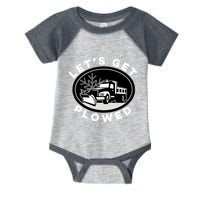 Funny Snow Plow Let's Get Plowed Drinking Snow Day Infant Baby Jersey Bodysuit