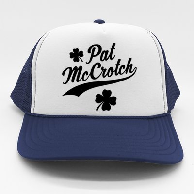 Funny St PatrickS Day Pat Mccrotch Fake Name Shamrock Irish Trucker Hat