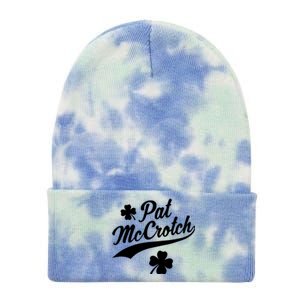 Funny St PatrickS Day Pat Mccrotch Fake Name Shamrock Irish Tie Dye 12in Knit Beanie