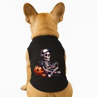 Funny Skeleton Playing Video Game Halloween Gamer Doggie Tank