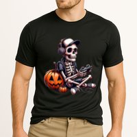 Funny Skeleton Playing Video Game Halloween Gamer Performance Shirt