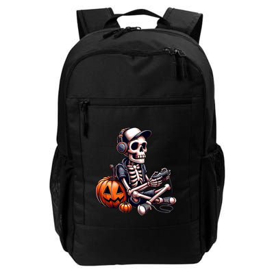 Funny Skeleton Playing Video Game Halloween Gamer Backpack