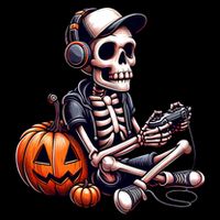 Funny Skeleton Playing Video Game Halloween Gamer Youth Performance Sprint T-Shirt
