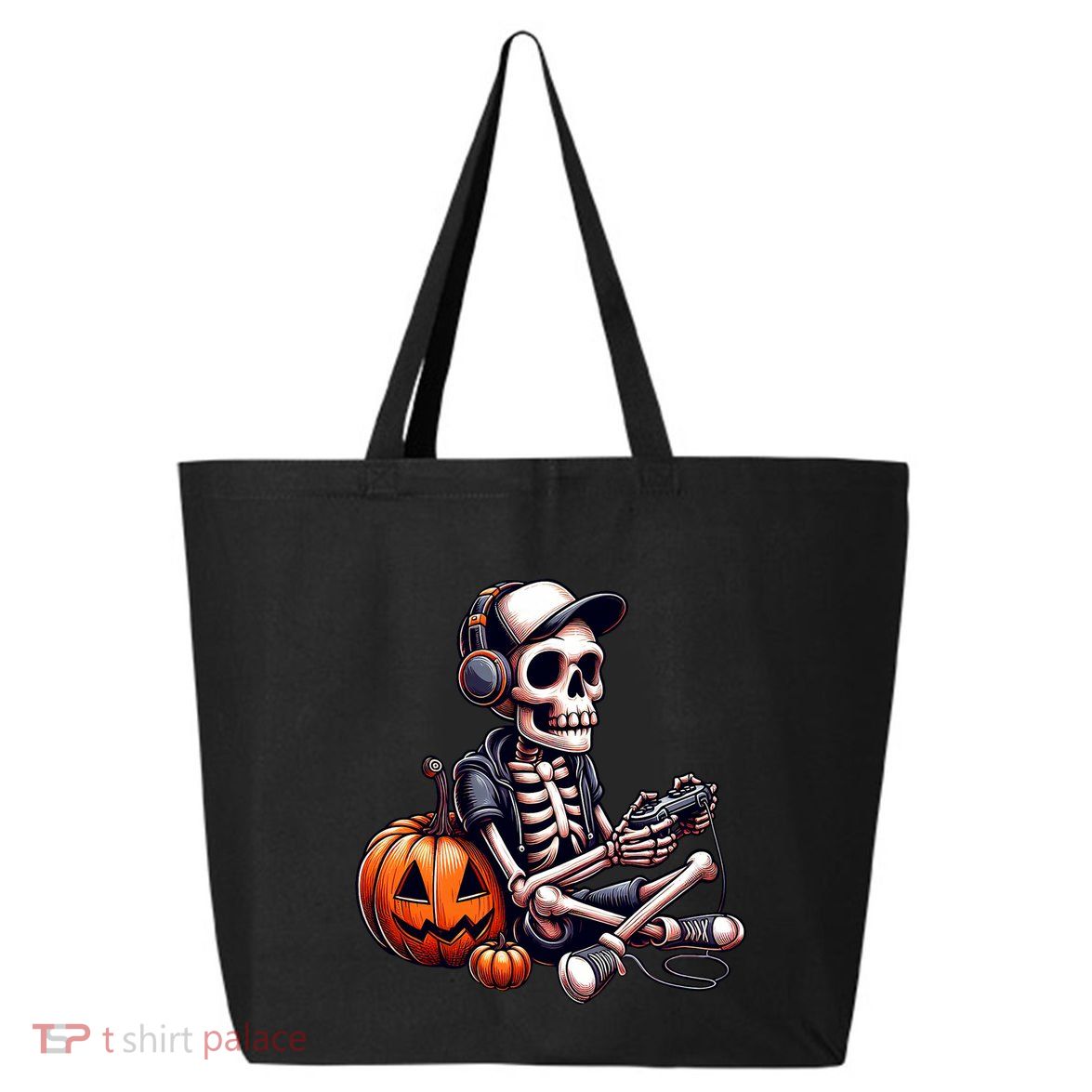 Funny Skeleton Playing Video Game Halloween Gamer 25L Jumbo Tote