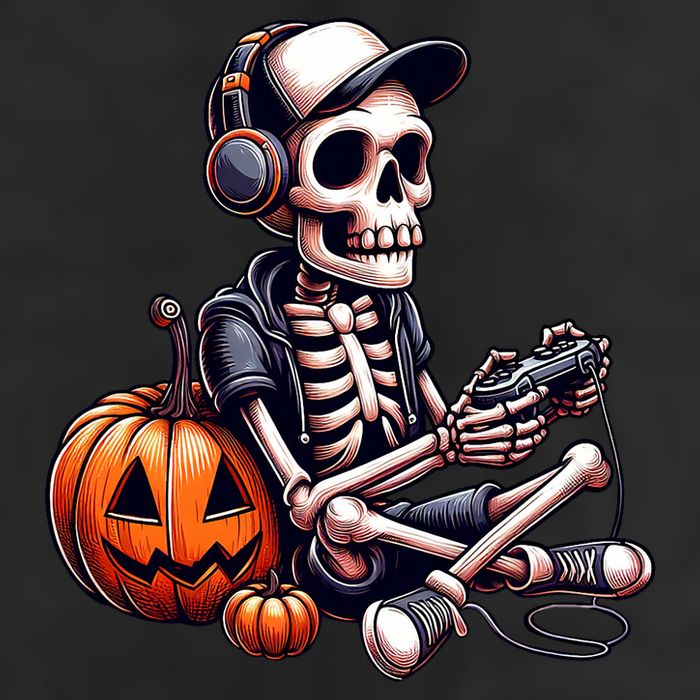 Funny Skeleton Playing Video Game Halloween Gamer 25L Jumbo Tote