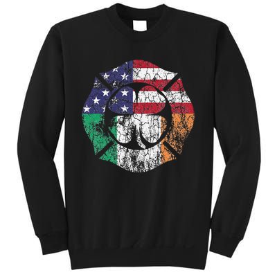 Firefighter St Patricks Day Irish American Flag Shamrock Sweatshirt