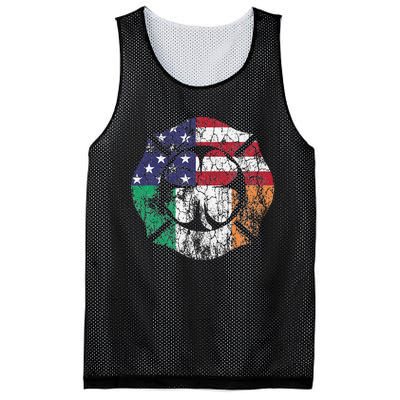 Firefighter St Patricks Day Irish American Flag Shamrock Mesh Reversible Basketball Jersey Tank