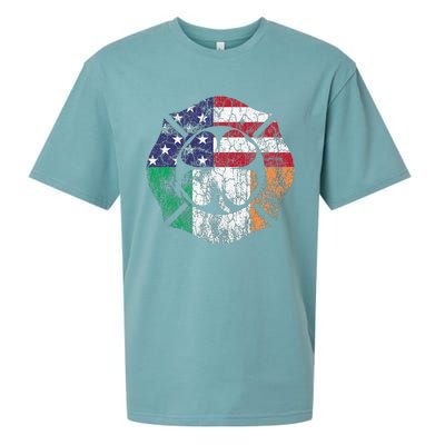 Firefighter St Patricks Day Irish American Flag Shamrock Sueded Cloud Jersey T-Shirt