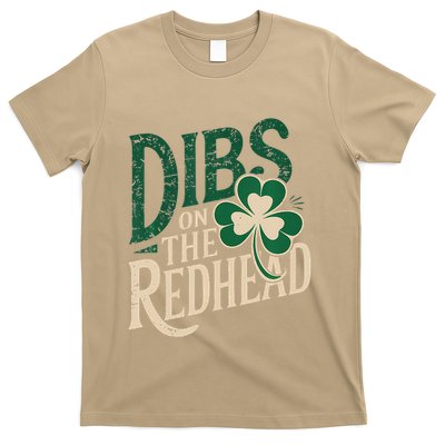 Funny St Patricks Day Irish Shamrock Dibs On The Redhead T-Shirt