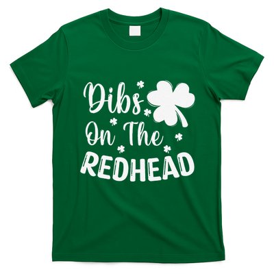 Funny St Patricks Day Irish Shamrock Dibs On The Redhead Gift T-Shirt