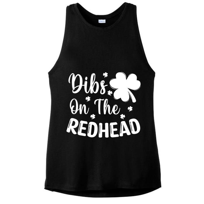Funny St Patricks Day Irish Shamrock Dibs On The Redhead Ladies PosiCharge Tri-Blend Wicking Tank