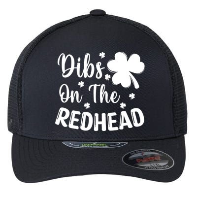 Funny St Patricks Day Irish Shamrock Dibs On The Redhead Flexfit Unipanel Trucker Cap
