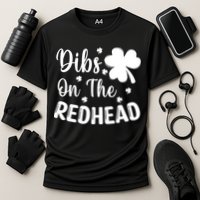 Funny St Patricks Day Irish Shamrock Dibs On The Redhead Performance Shirt