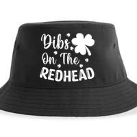 Funny St Patricks Day Irish Shamrock Dibs On The Redhead Sustainable Bucket Hat