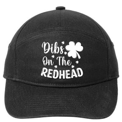 Funny St Patricks Day Irish Shamrock Dibs On The Redhead 7-Panel Snapback Hat