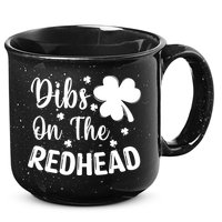Funny St Patricks Day Irish Shamrock Dibs On The Redhead 15oz Campfire Ceramic Mug