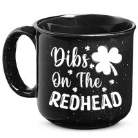 Funny St Patricks Day Irish Shamrock Dibs On The Redhead 15oz Campfire Ceramic Mug