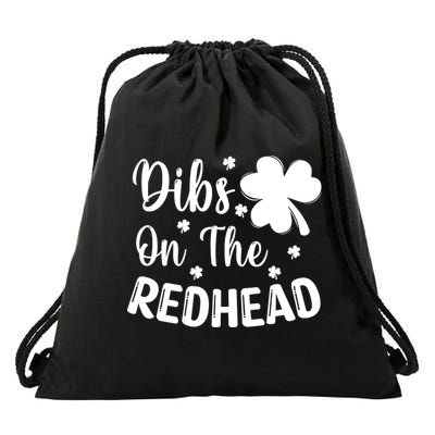 Funny St Patricks Day Irish Shamrock Dibs On The Redhead Drawstring Bag
