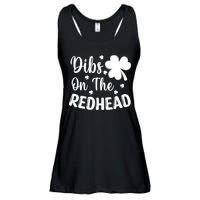 Funny St Patricks Day Irish Shamrock Dibs On The Redhead Ladies Essential Flowy Tank