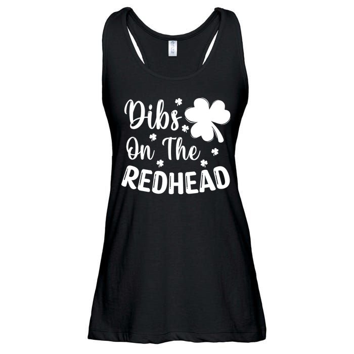 Funny St Patricks Day Irish Shamrock Dibs On The Redhead Ladies Essential Flowy Tank