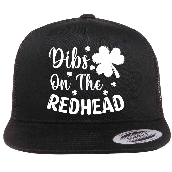 Funny St Patricks Day Irish Shamrock Dibs On The Redhead Flatbill Hat