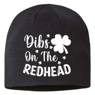 Funny St Patricks Day Irish Shamrock Dibs On The Redhead Sustainable Beanie