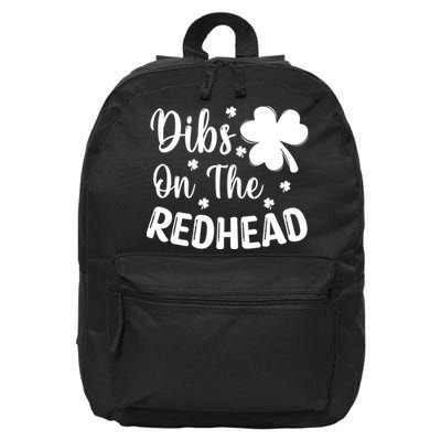 Funny St Patricks Day Irish Shamrock Dibs On The Redhead 16 in Basic Backpack