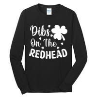Funny St Patricks Day Irish Shamrock Dibs On The Redhead Tall Long Sleeve T-Shirt
