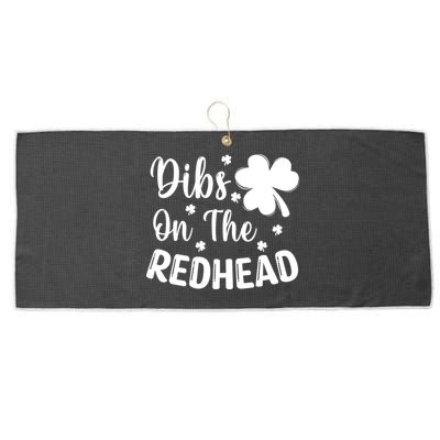 Funny St Patricks Day Irish Shamrock Dibs On The Redhead Large Microfiber Waffle Golf Towel