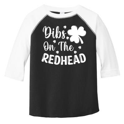 Funny St Patricks Day Irish Shamrock Dibs On The Redhead Toddler Fine Jersey T-Shirt