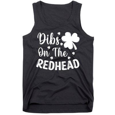 Funny St Patricks Day Irish Shamrock Dibs On The Redhead Tank Top