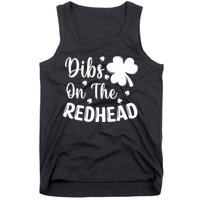 Funny St Patricks Day Irish Shamrock Dibs On The Redhead Tank Top