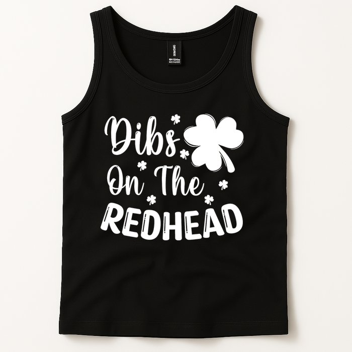 Funny St Patricks Day Irish Shamrock Dibs On The Redhead Tank Top