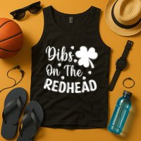 Funny St Patricks Day Irish Shamrock Dibs On The Redhead Tank Top