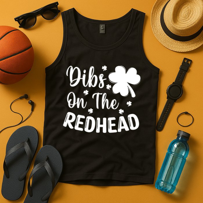 Funny St Patricks Day Irish Shamrock Dibs On The Redhead Tank Top