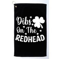 Funny St Patricks Day Irish Shamrock Dibs On The Redhead Golf Towel