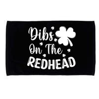 Funny St Patricks Day Irish Shamrock Dibs On The Redhead Microfiber Hand Towel