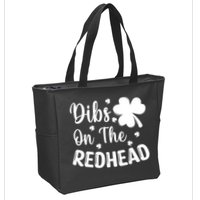 Funny St Patricks Day Irish Shamrock Dibs On The Redhead Zip Tote Bag