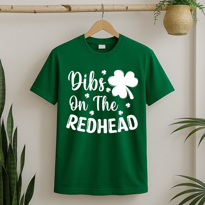 Funny St Patricks Day Irish Shamrock Dibs On The Redhead T-Shirt