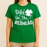 Funny St Patricks Day Irish Shamrock Dibs On The Redhead T-Shirt