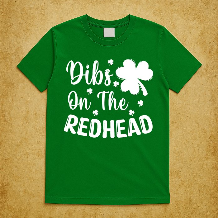 Funny St Patricks Day Irish Shamrock Dibs On The Redhead T-Shirt