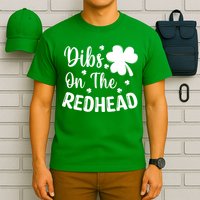 Funny St Patricks Day Irish Shamrock Dibs On The Redhead T-Shirt