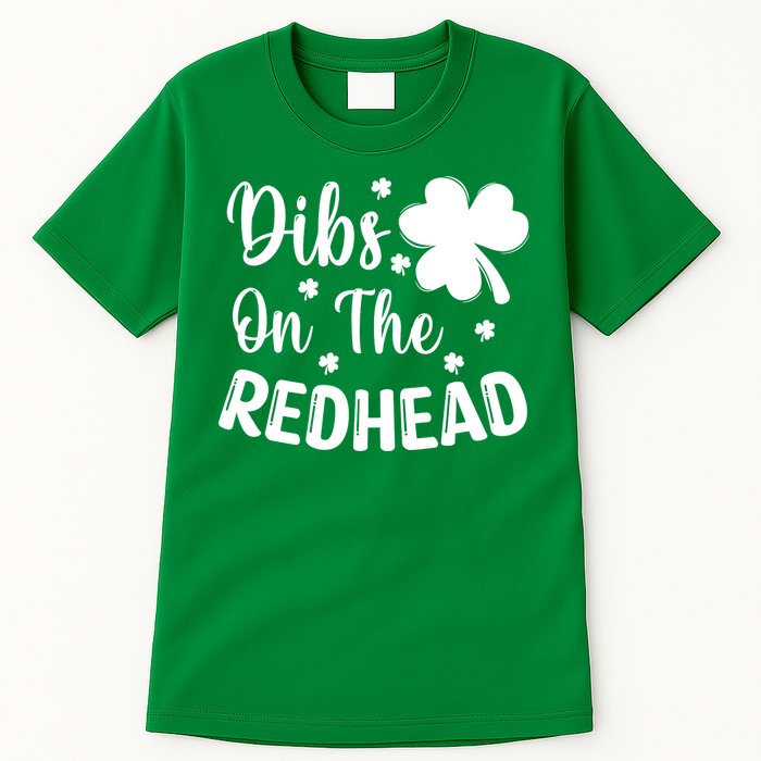 Funny St Patricks Day Irish Shamrock Dibs On The Redhead Tall T-Shirt