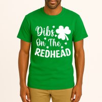 Funny St Patricks Day Irish Shamrock Dibs On The Redhead Tall T-Shirt