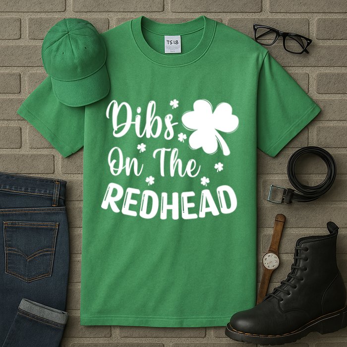 Funny St Patricks Day Irish Shamrock Dibs On The Redhead Tall T-Shirt